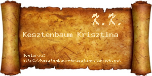 Kesztenbaum Krisztina névjegykártya